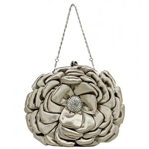 Evening Bag - 12 PCS -  Rosettes - Beige - BG-92214BEI